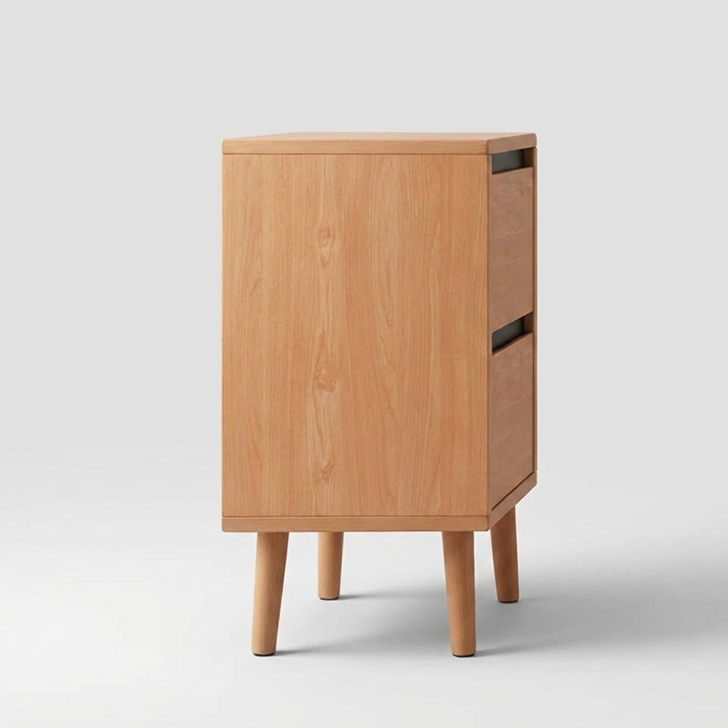 Solid wood bedside rack - side view