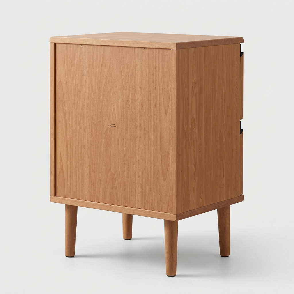 Solid wood bedside rack - rear angle