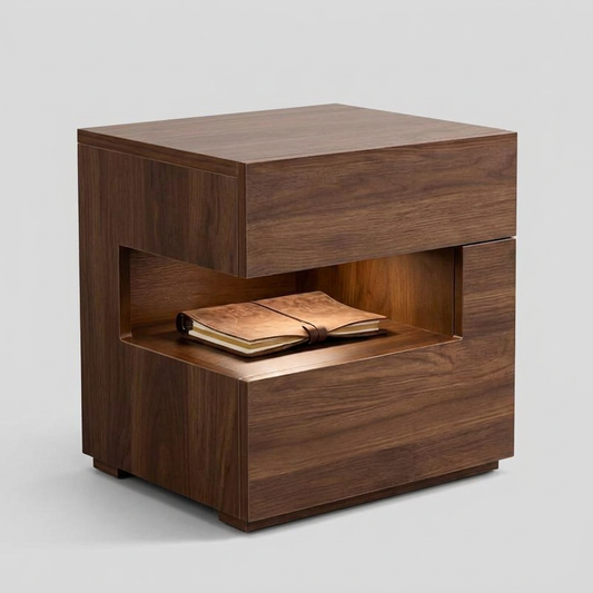 Wabi sabi floating nightstand - front angle