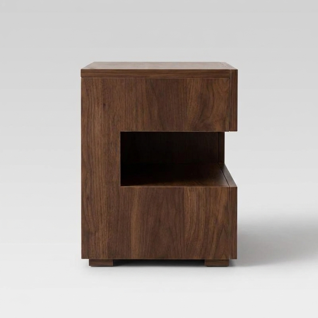 Wabi sabi floating nightstand - side view