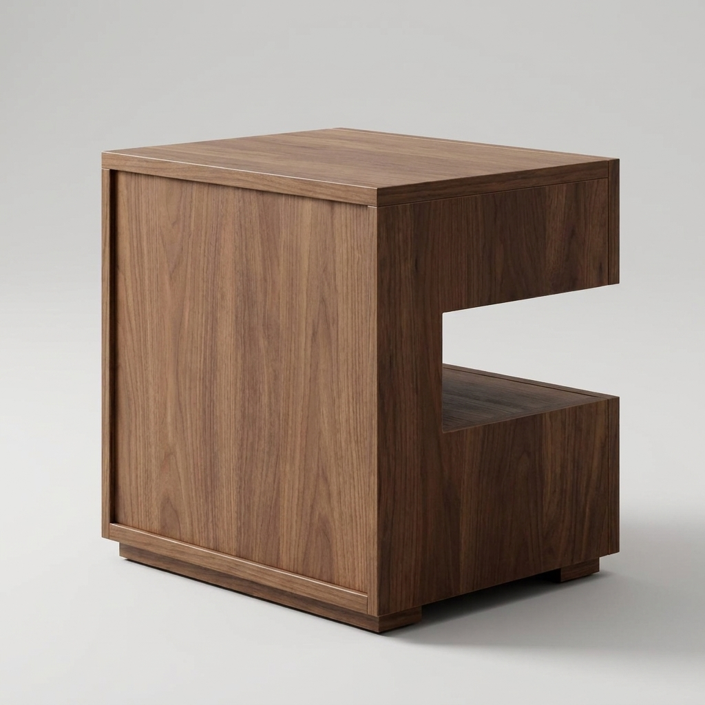 Wabi sabi floating nightstand - rear angle