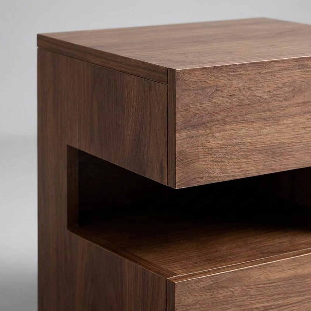 Wabi sabi floating nightstand - detail