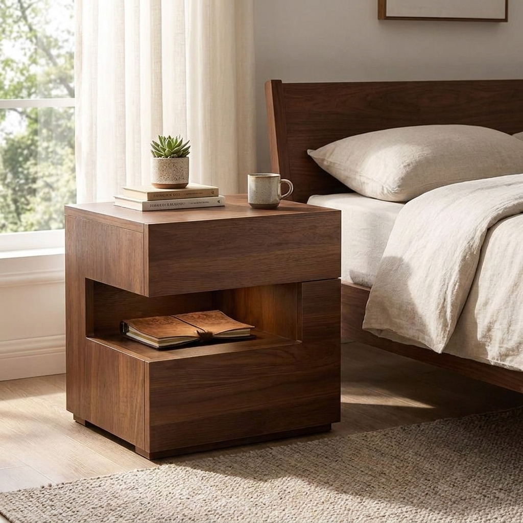 Wabi sabi floating nightstand - lifestyle bedroom
