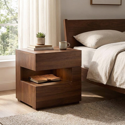 Wabi sabi floating nightstand - lifestyle bedroom