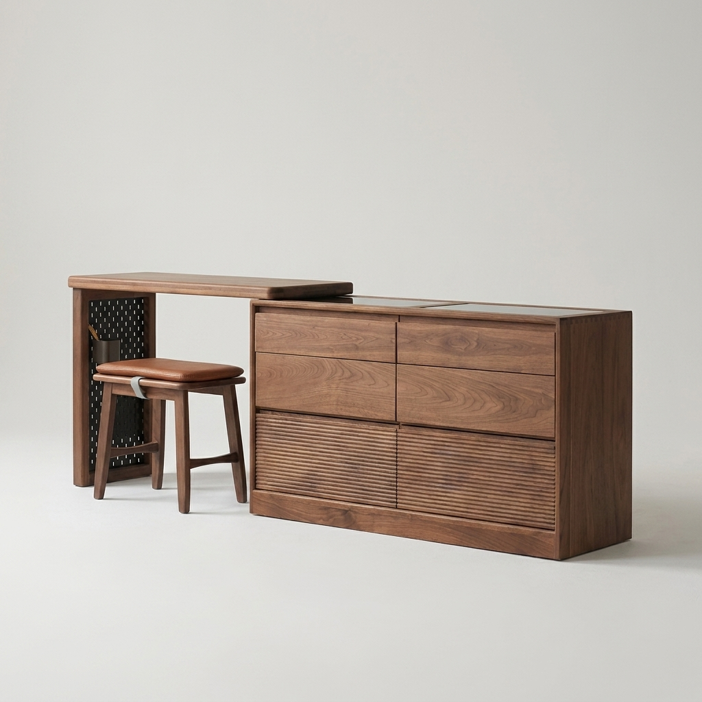 Solid wood dresser - front angle