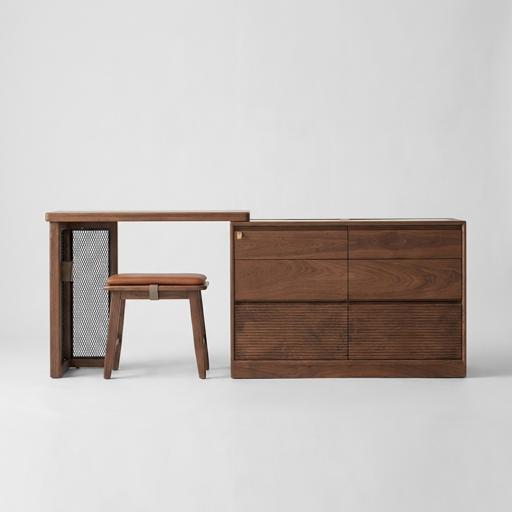 Solid wood dresser - side view