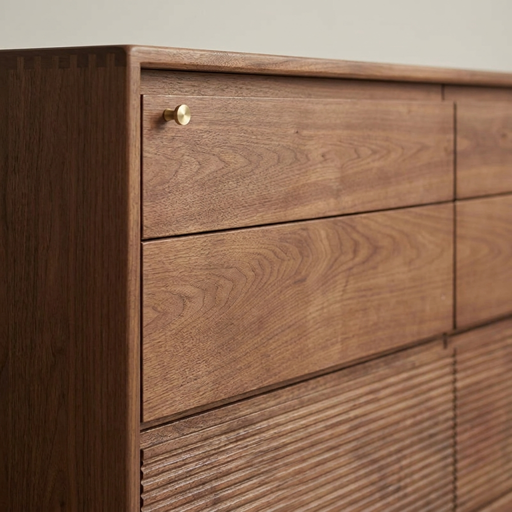 Solid wood dresser - detail