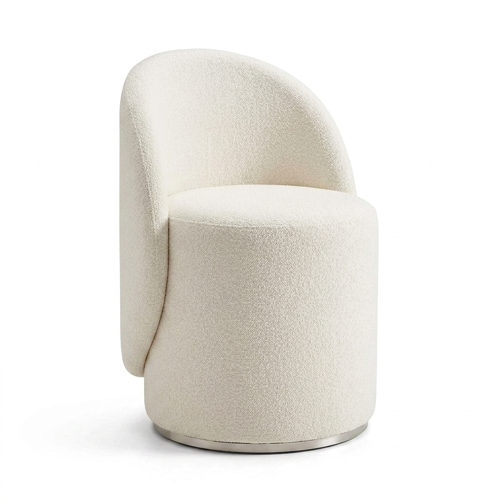 Upholstered vanity stool - white background v2