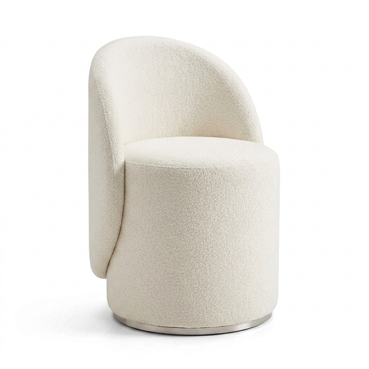 Mira upholstered vanity stool - white background