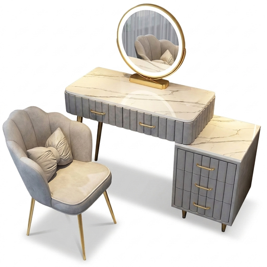Dressing table with mirror - white background v2