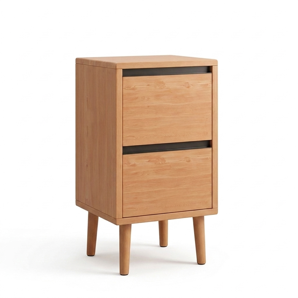 Solid wood bedside rack - white background v2