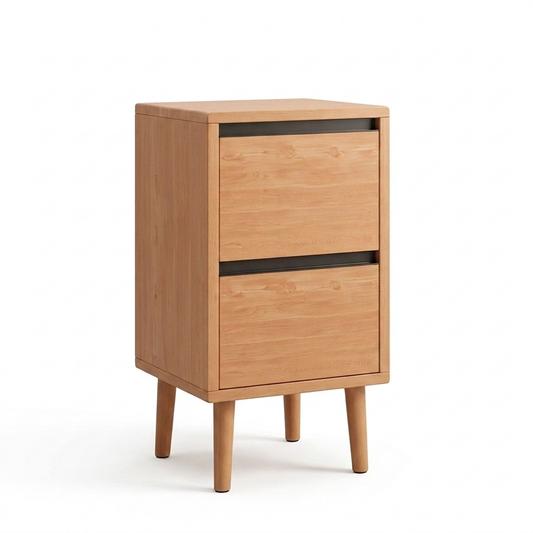 Solid wood bedside rack - white background v2