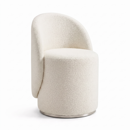 Mira upholstered vanity stool - front angle