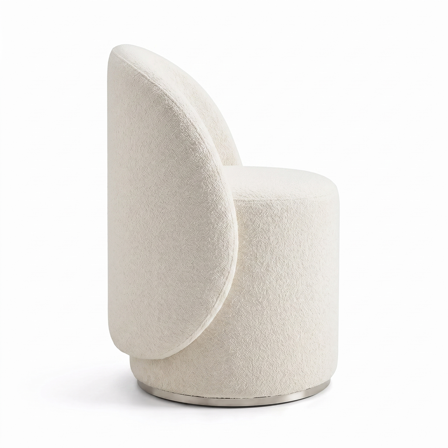 Mira upholstered vanity stool - side view
