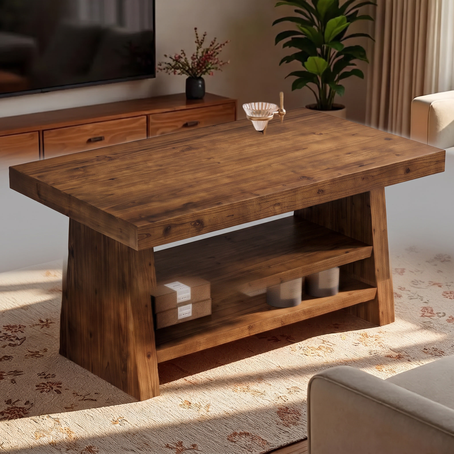 Corva two-tier coffee table - plain background