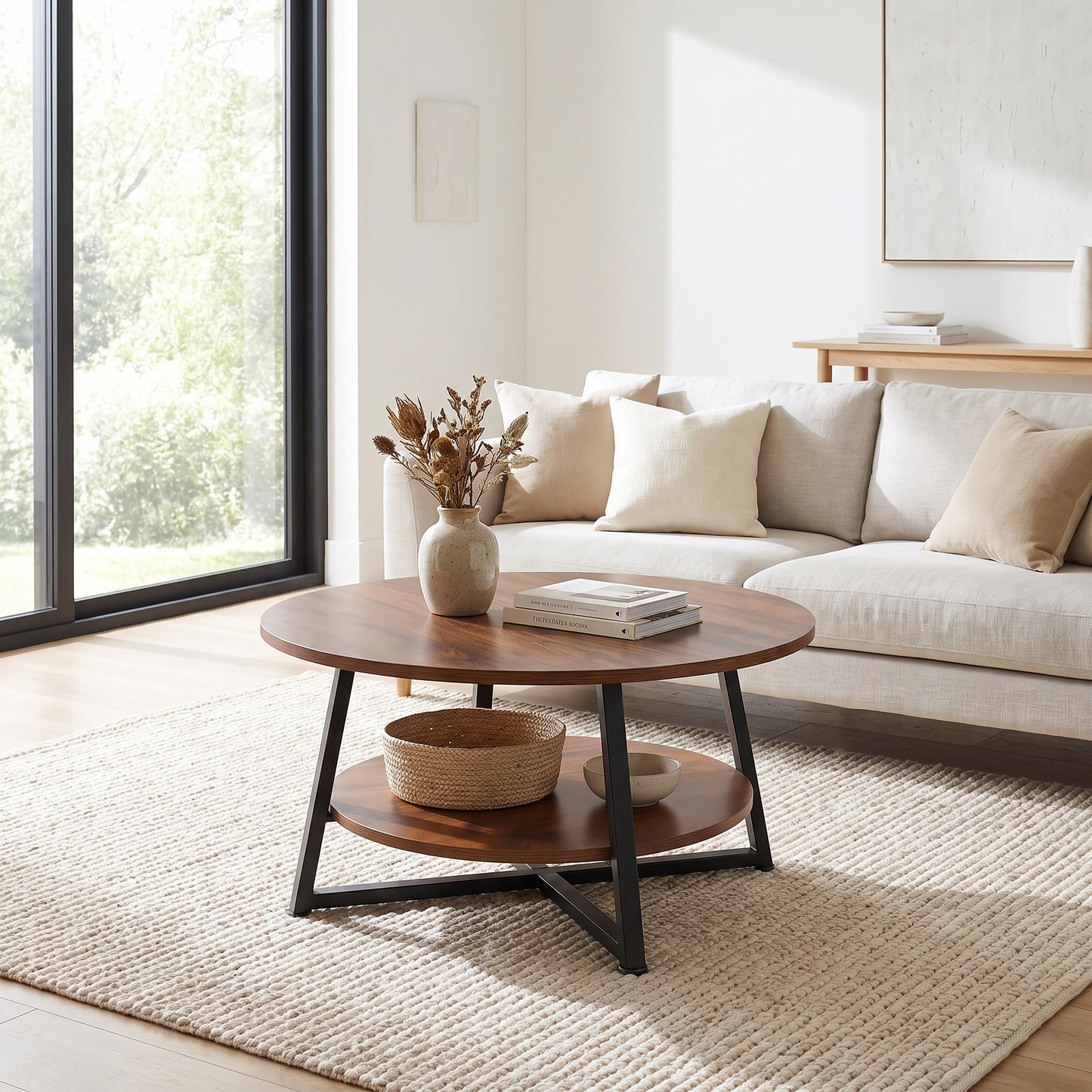 Runa two-tier coffee table - lifestyle living room