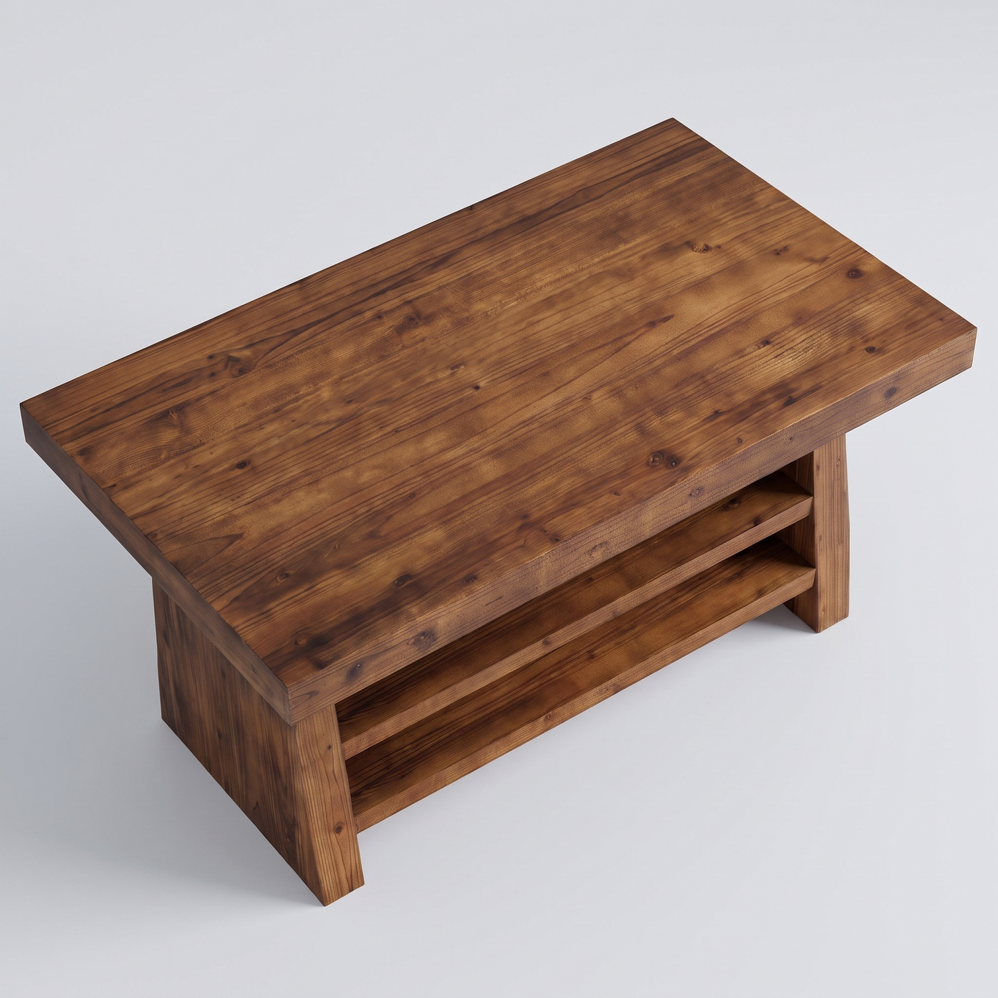 Corva two-tier coffee table - overhead view