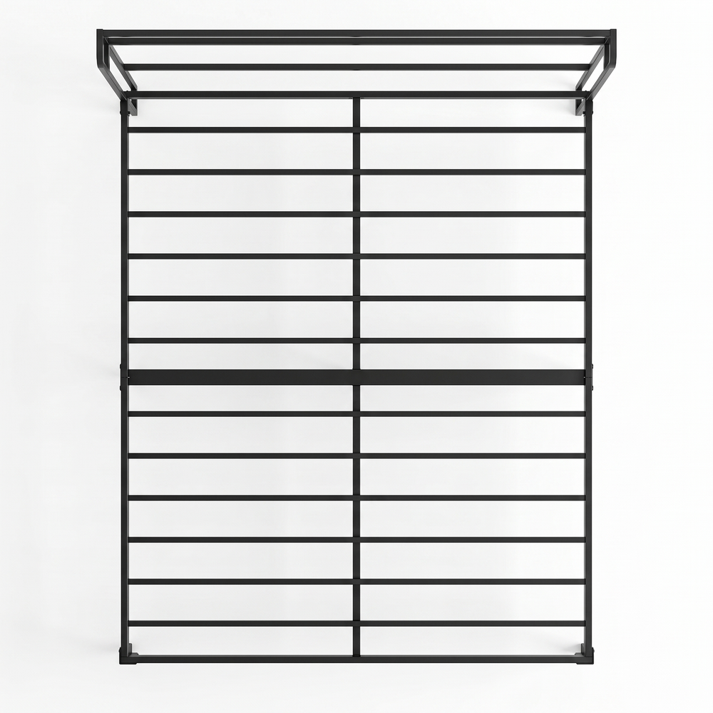King Metal Bed Frame with Charging Headboard – Heavy Duty