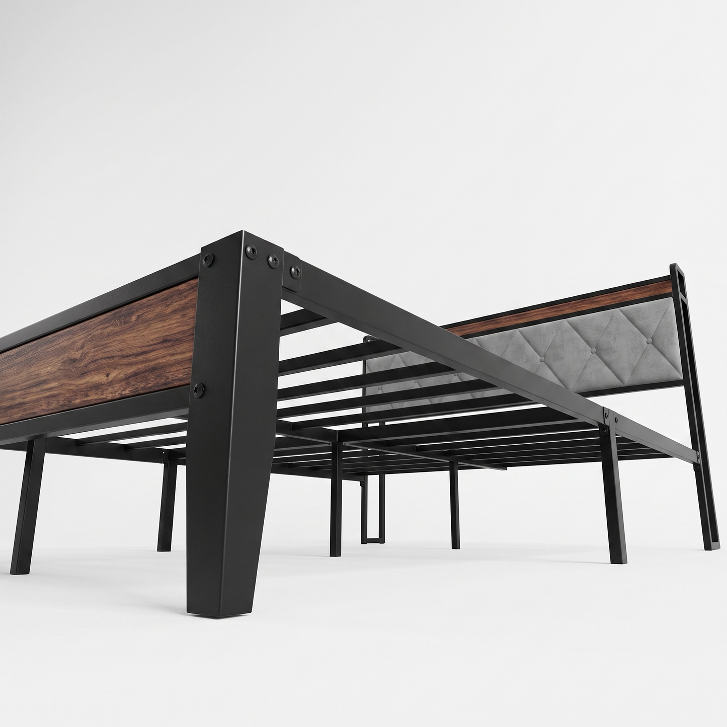 Thorne metal bed frame - low angle view