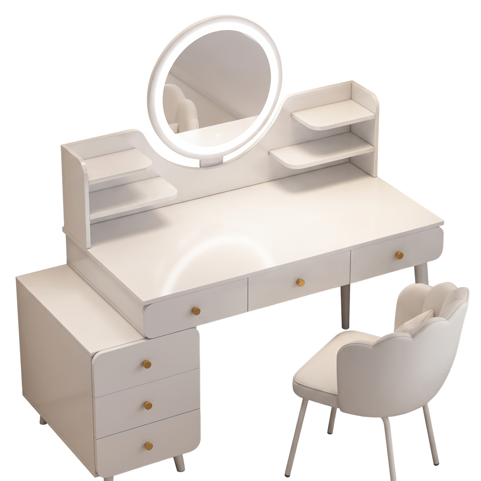 Elara dressing table set - white background