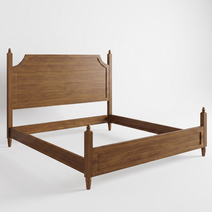Alden wood bed frame - three quarter view