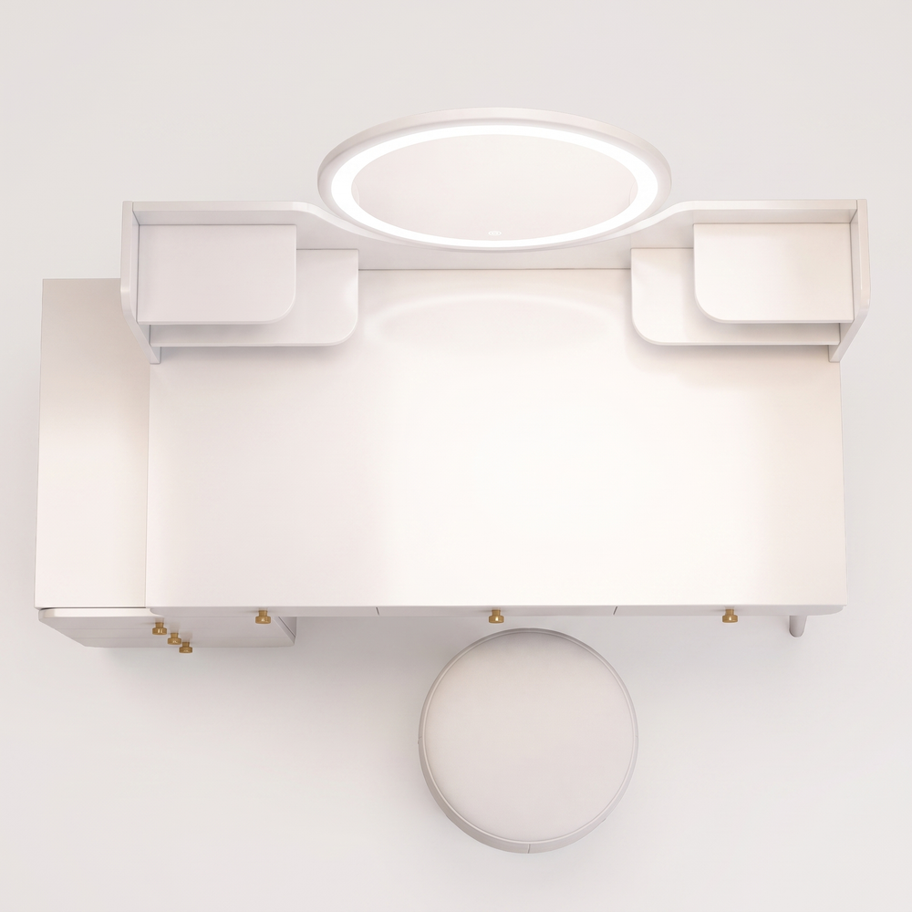 Elara Illuminated Dressing Table Set Mirror Chair Drawer Storage