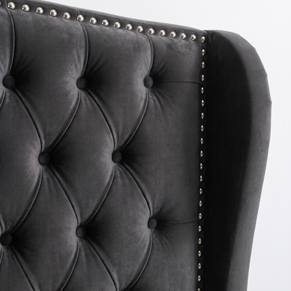 Rowan velvet bed - tufting detail