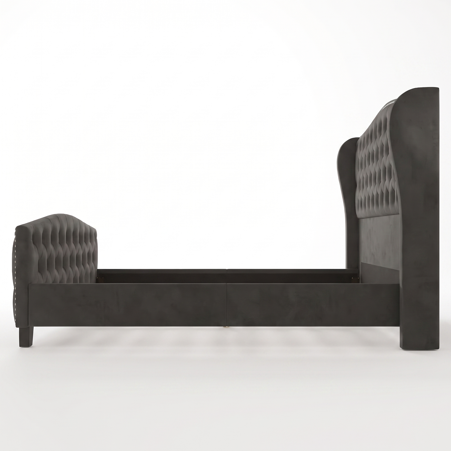 Rowan velvet bed - side profile