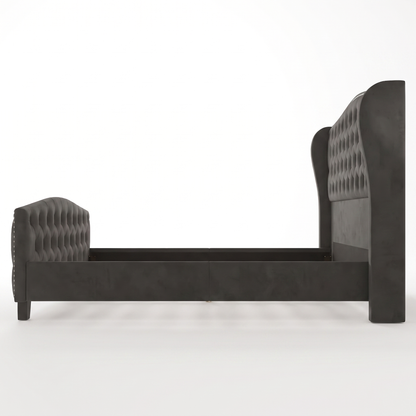 Rowan velvet bed - side profile