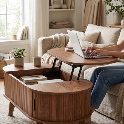 Elva oval coffee table - lifestyle in use