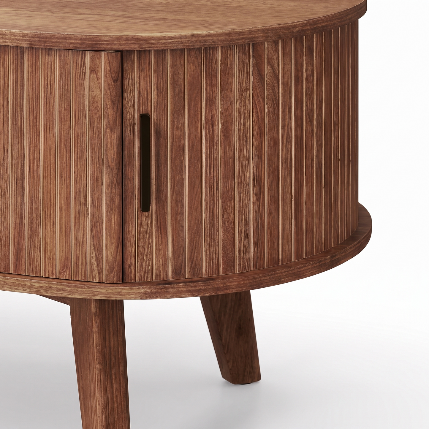 Elva oval coffee table - tambour detail