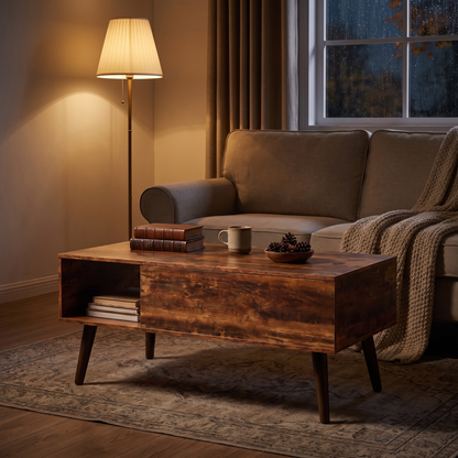 Marn lift-top coffee table - lifestyle evening
