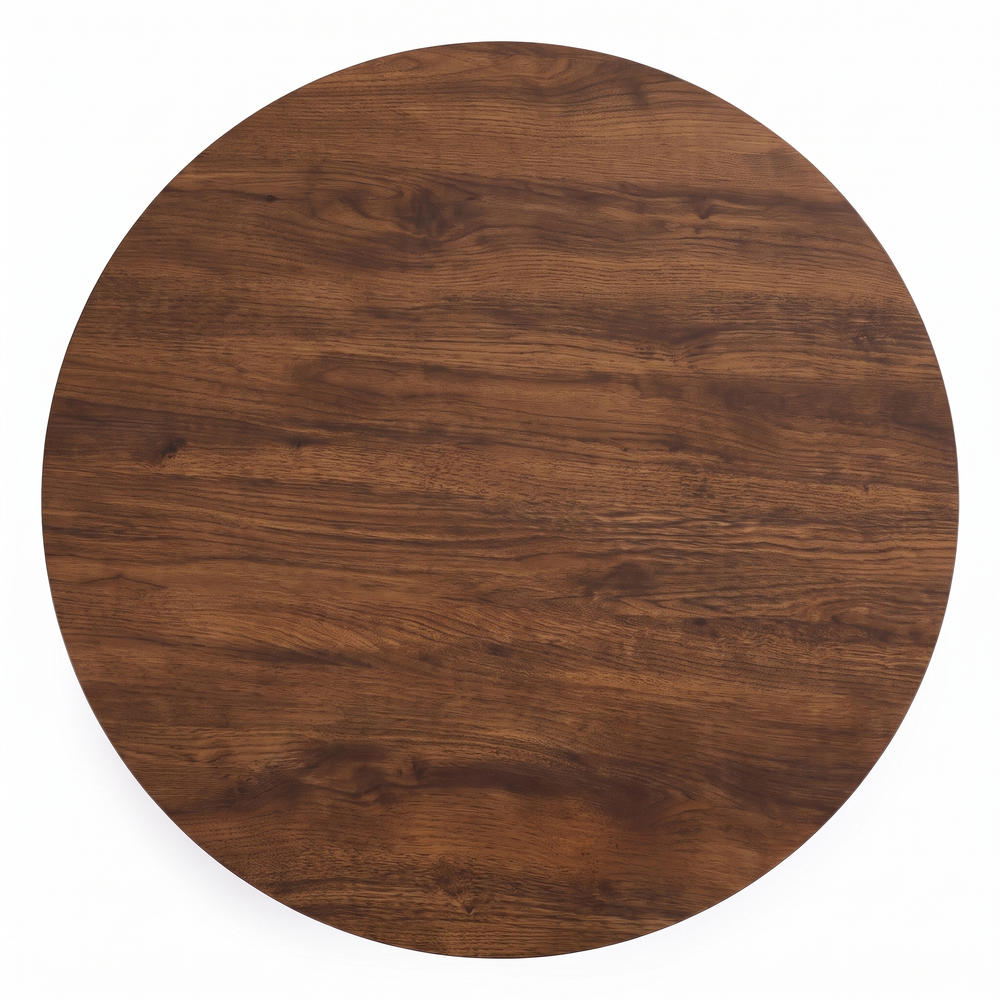 Runa Round Two-Tier Coffee Table Rustic Brown Storage Shelf