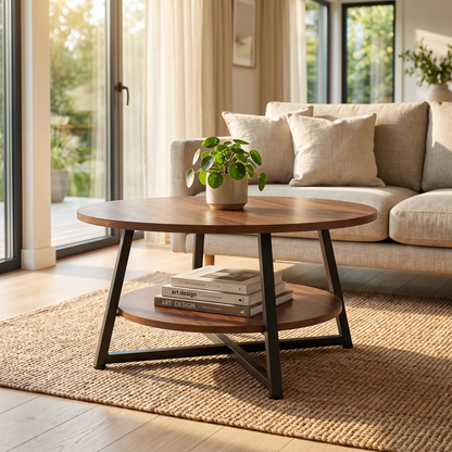 Runa two-tier coffee table - lifestyle living room