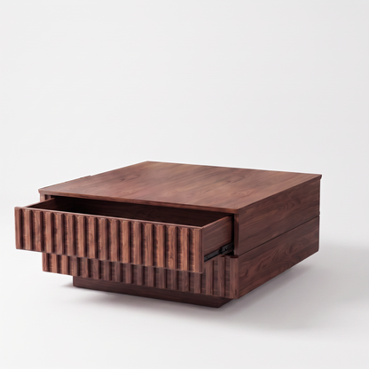 Brekk square coffee table - drawer open