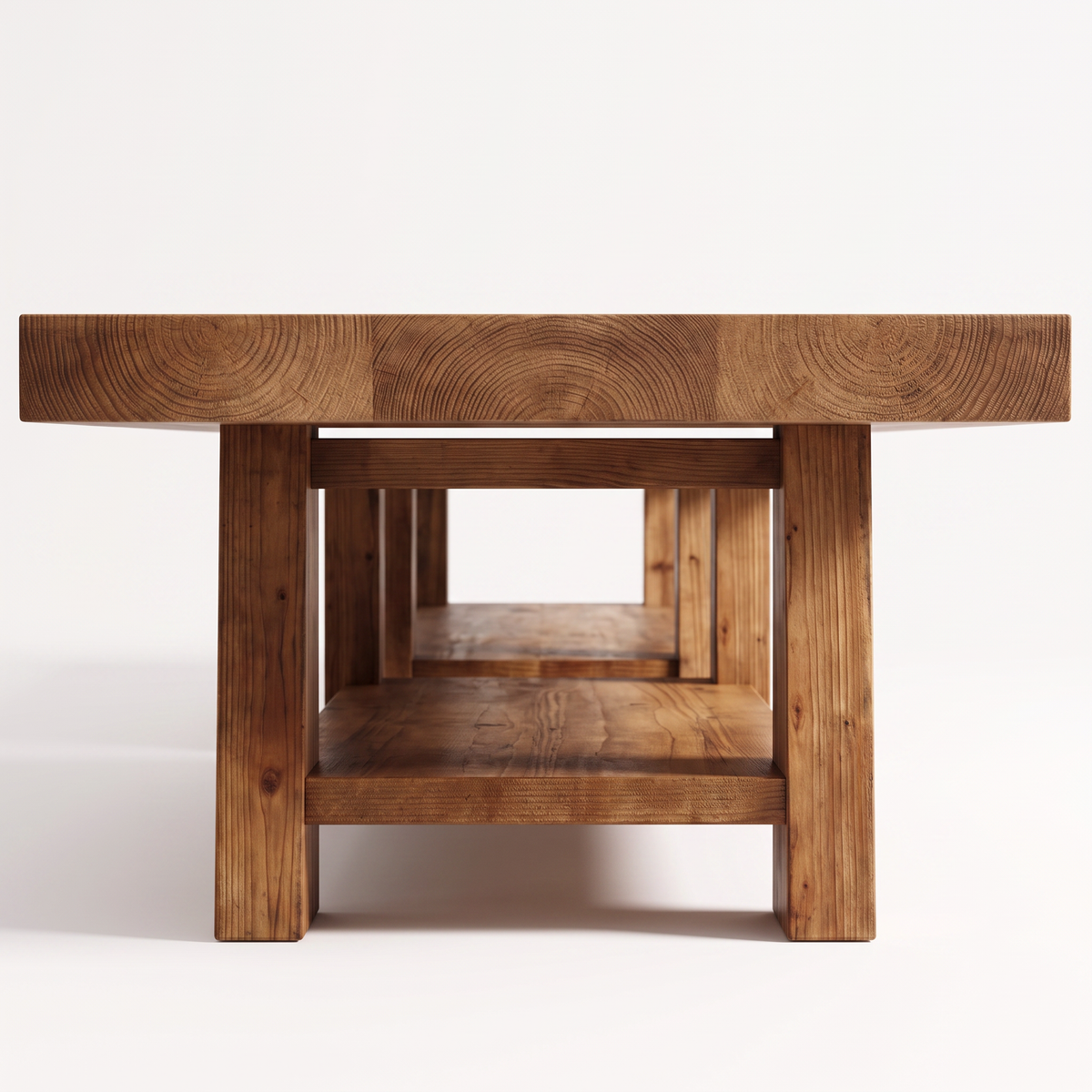 Corva two-tier coffee table - side profile