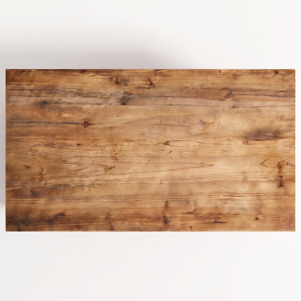 Corva Two-Tier Rectangular Coffee Table Natural Pine Solid Wood Storage