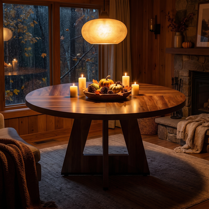 Dala round dining table - lifestyle evening