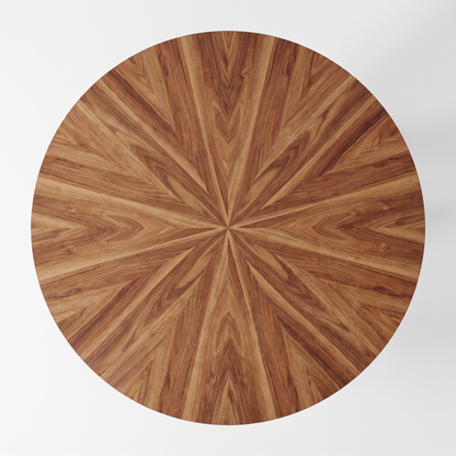 Dala round dining table - overhead view