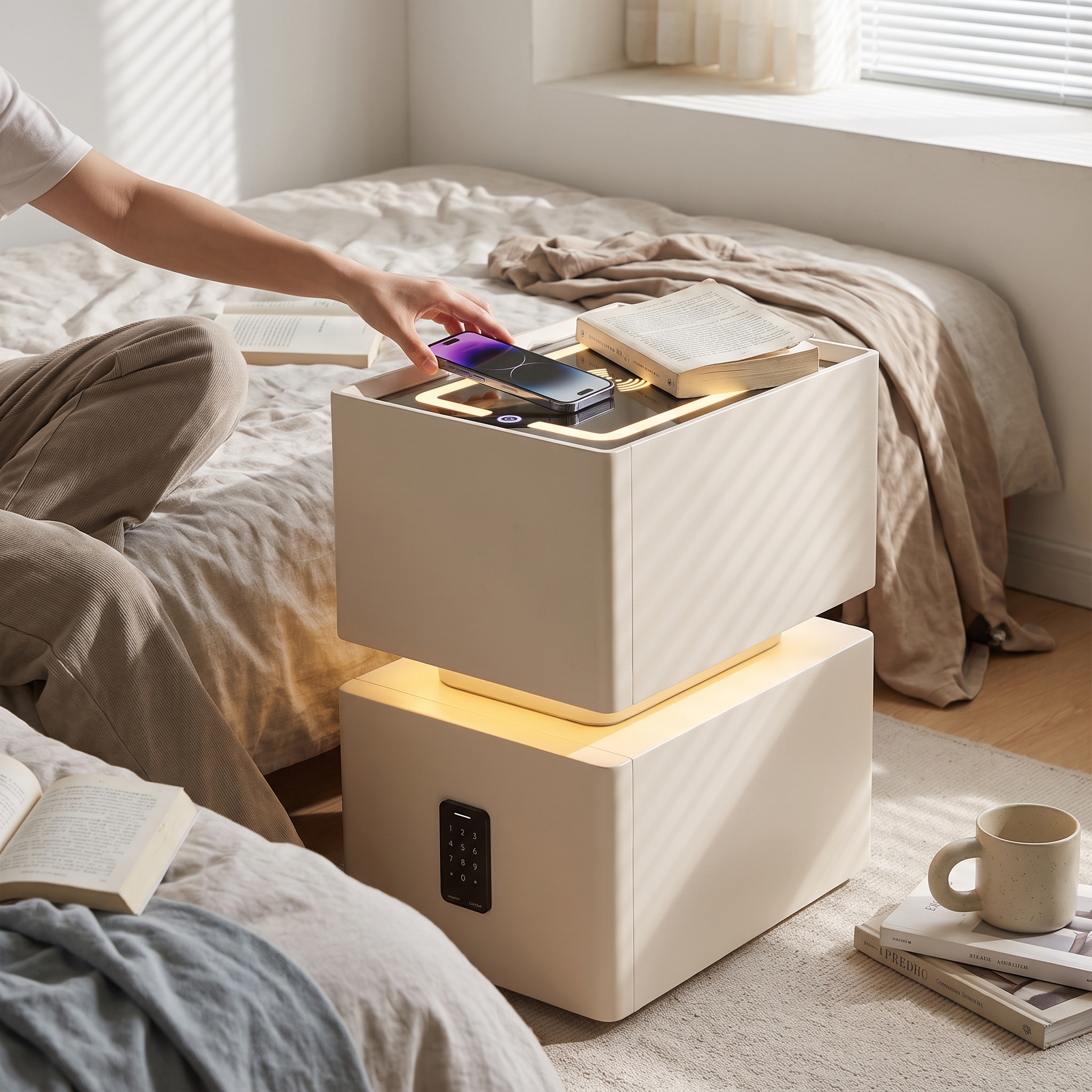 Nyra slim nightstand - lifestyle in use
