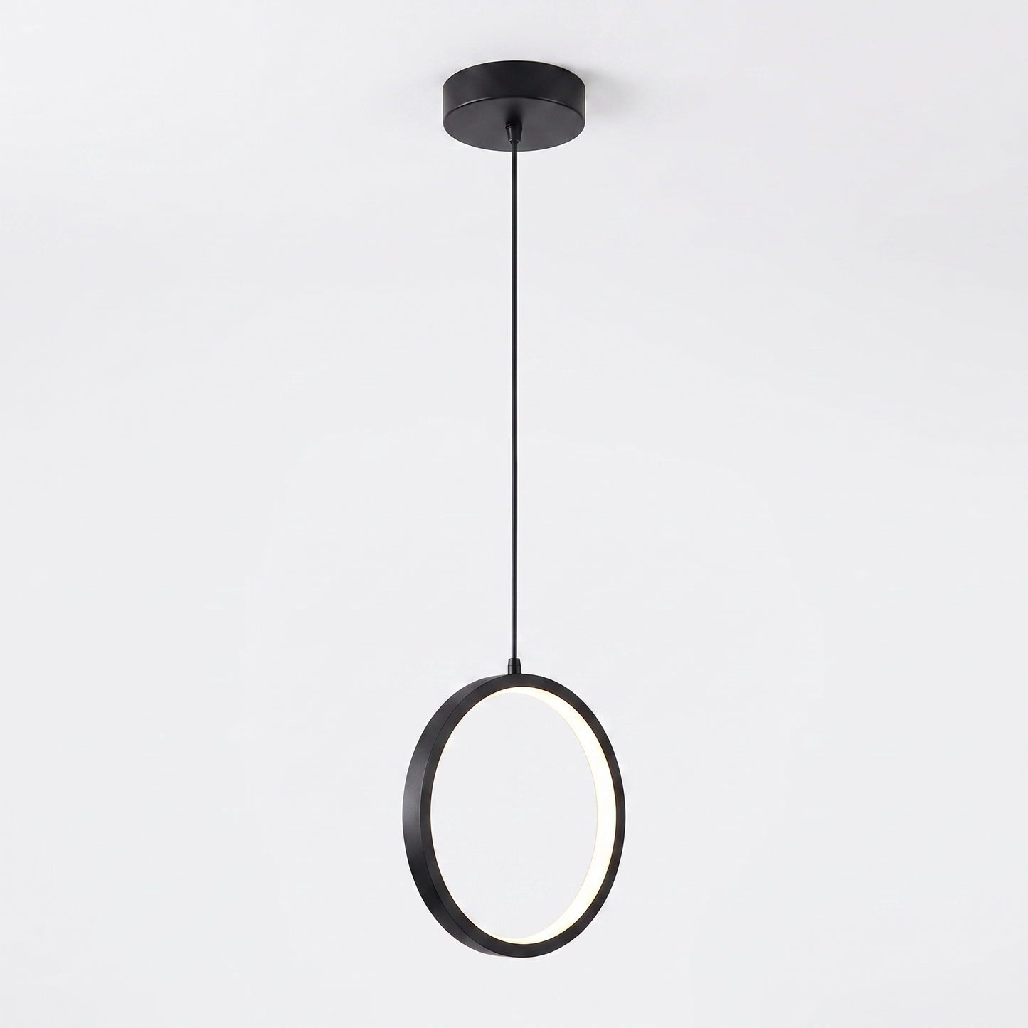 Nimbus LED ring pendant - three quarter view from below