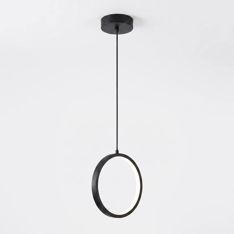 Nimbus LED ring pendant - three quarter view from below