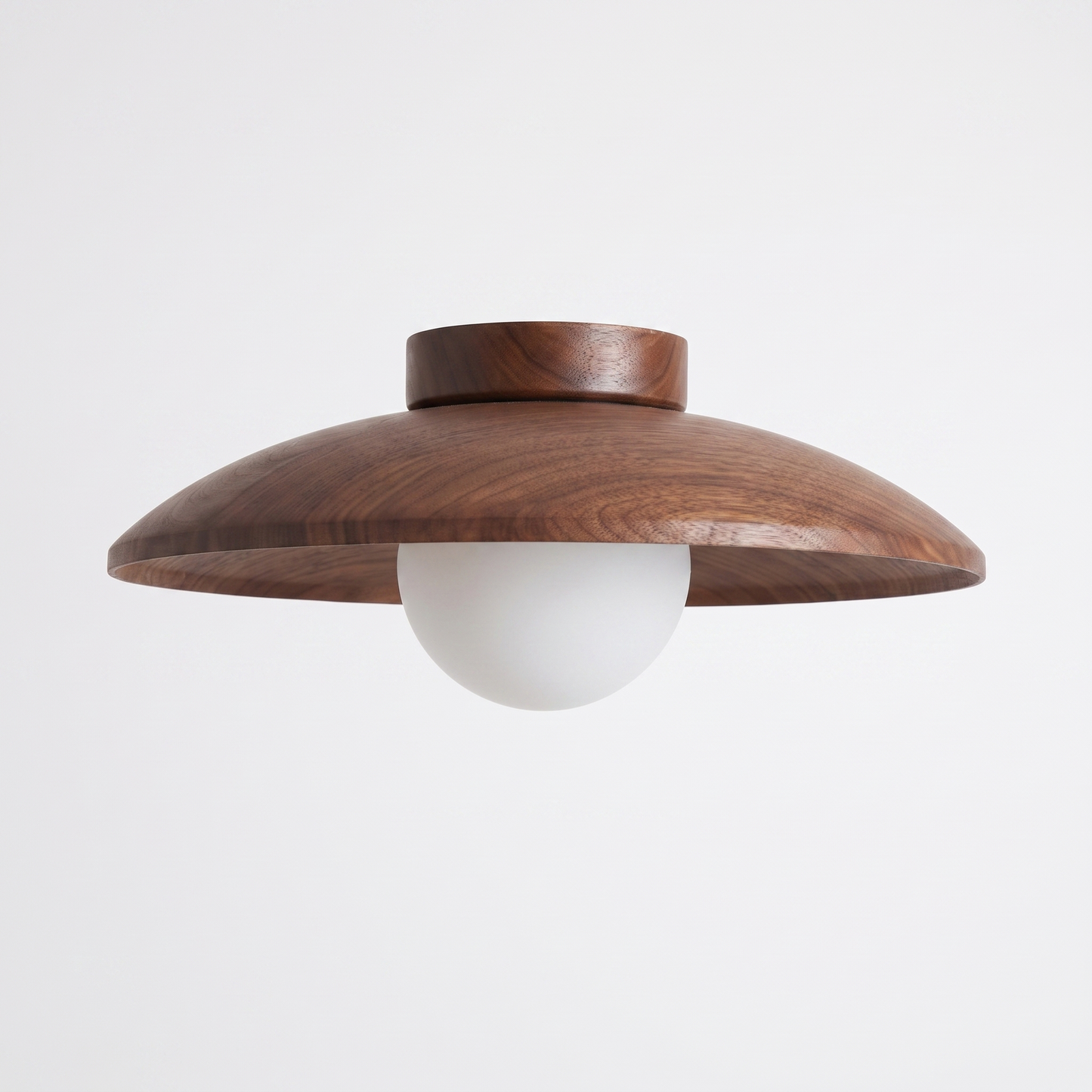 Sora wood-grain ceiling light - side elevation