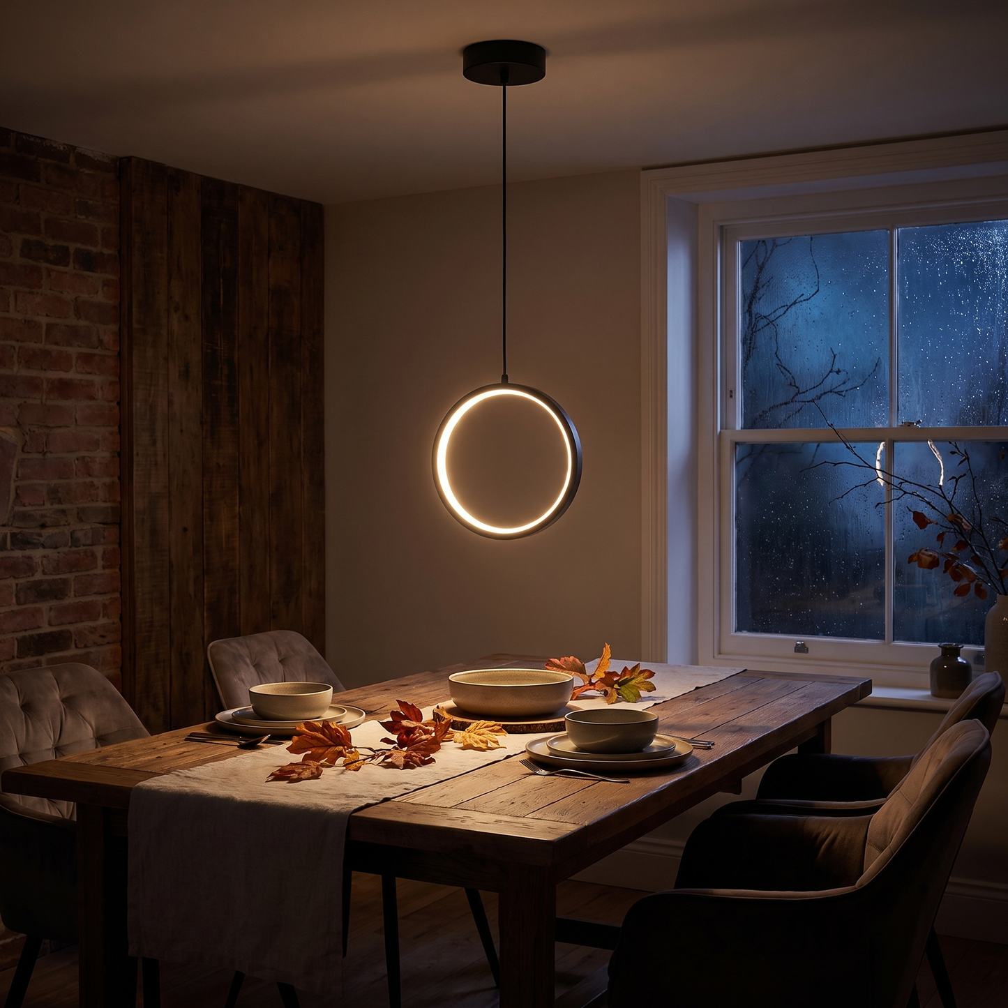 Nimbus LED ring pendant - lifestyle evening