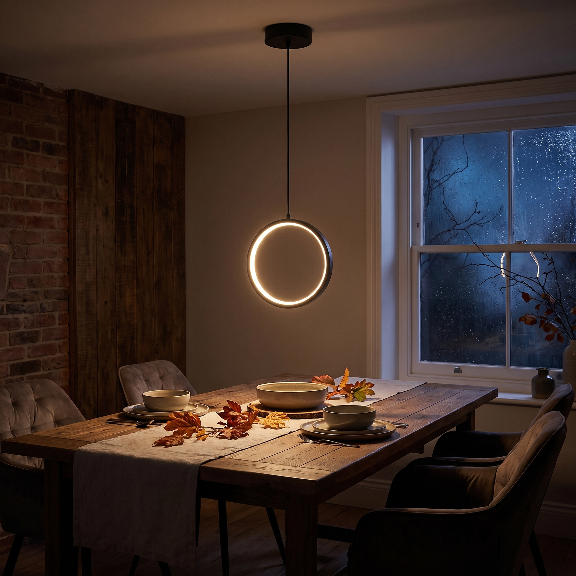 Nimbus LED ring pendant - lifestyle evening