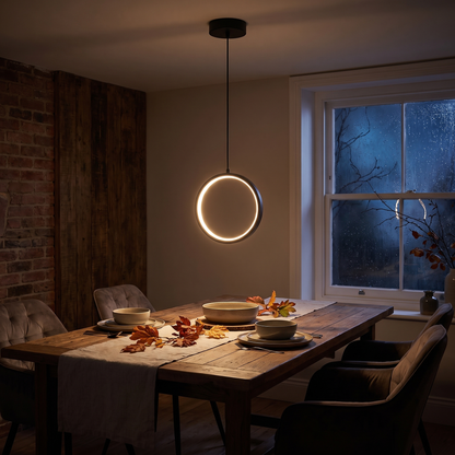 Nimbus LED ring pendant - lifestyle evening