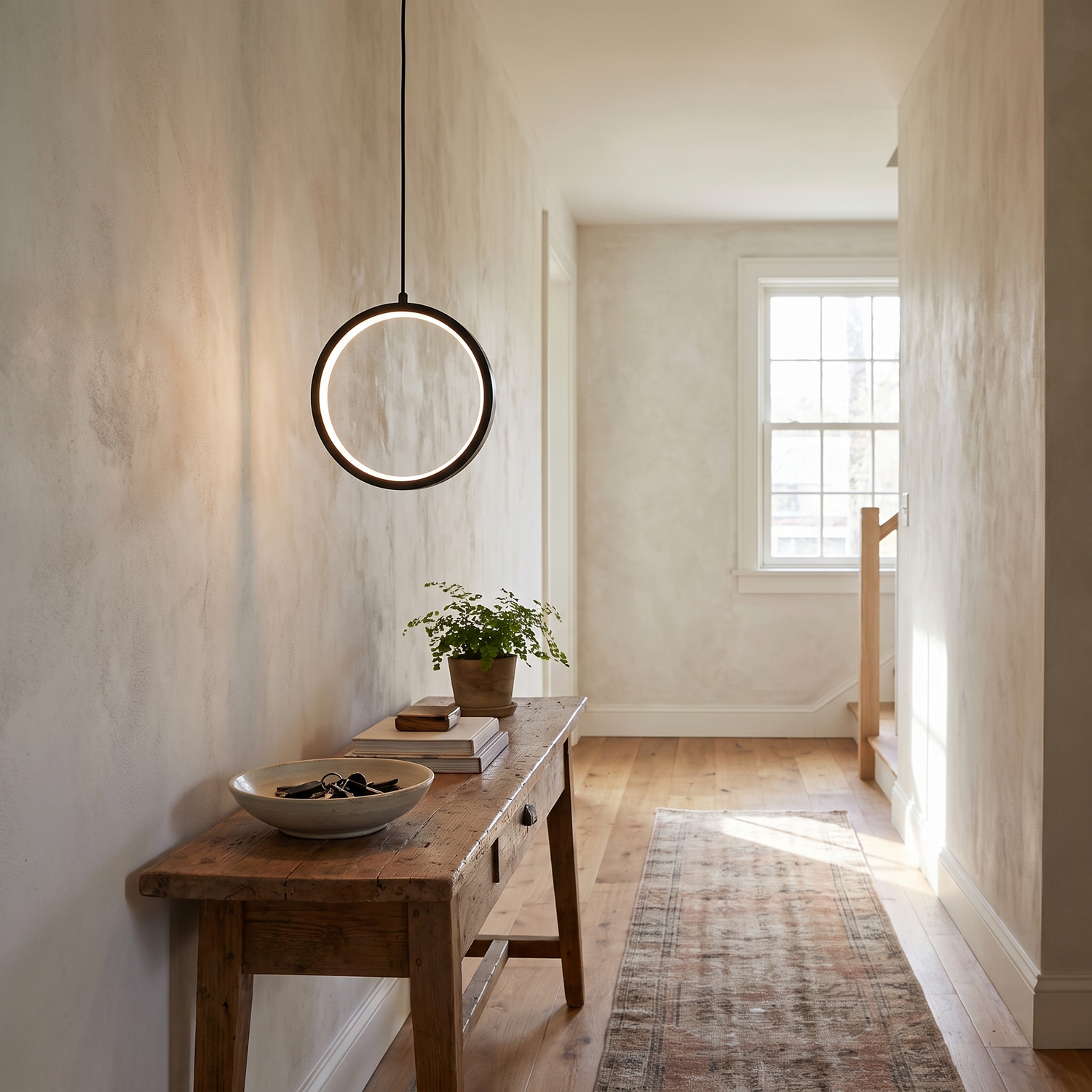 Nimbus LED ring pendant - lifestyle hallway