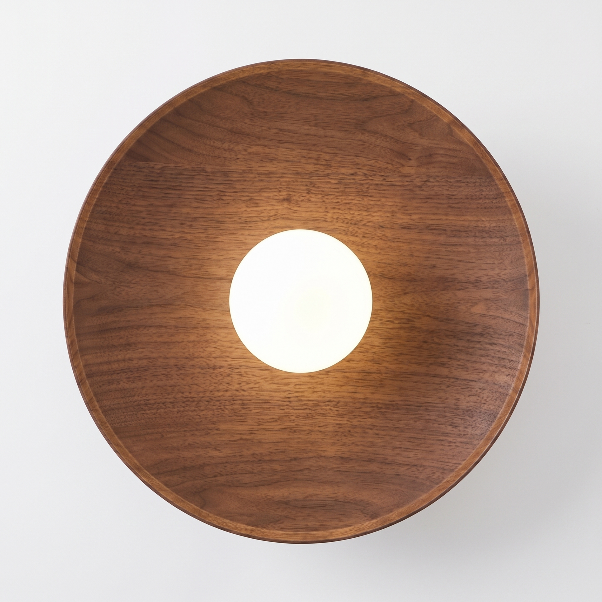 Sora wood-grain ceiling light - underside view