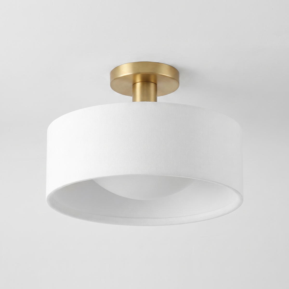 Aurevia low-profile ceiling fixture - three quarter view from above