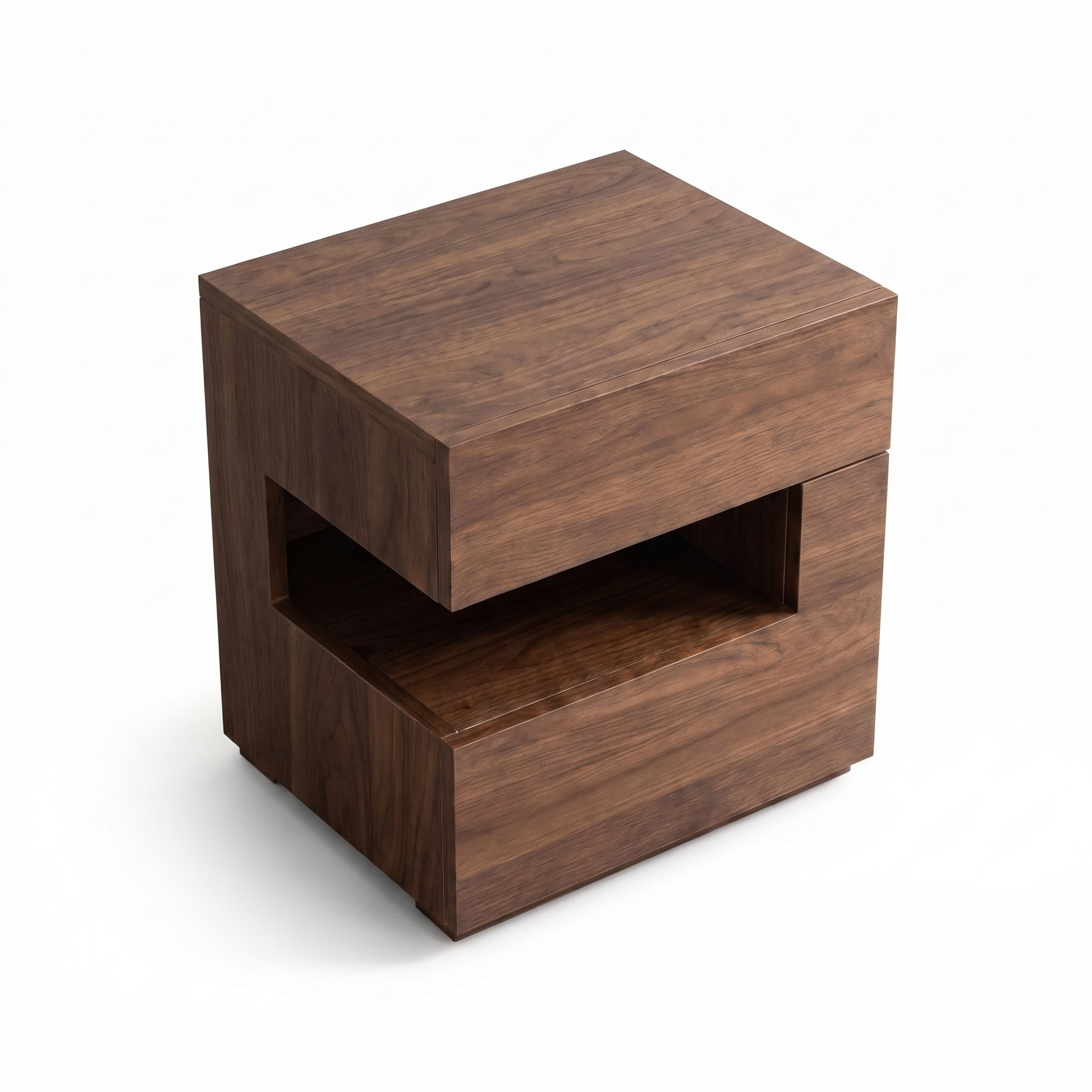 Alvorum Kumo walnut floating nightstand overhead view